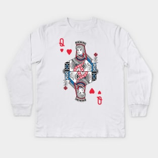 Queen Of Hearts Kids Long Sleeve T-Shirt